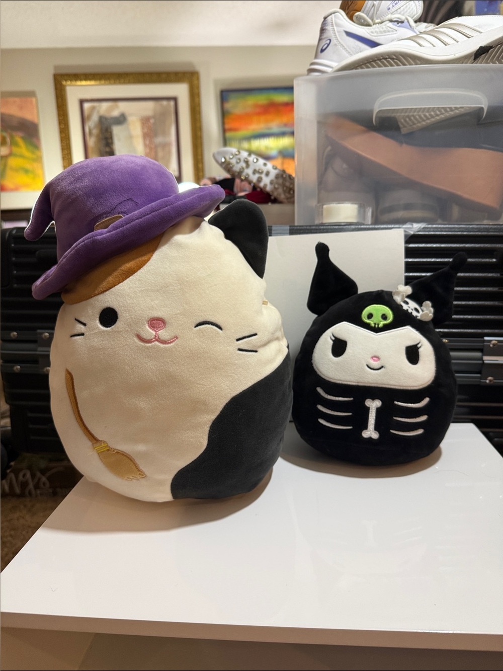 Squishmallows Cat Plush Duo - Cream, Black & Purple Hat